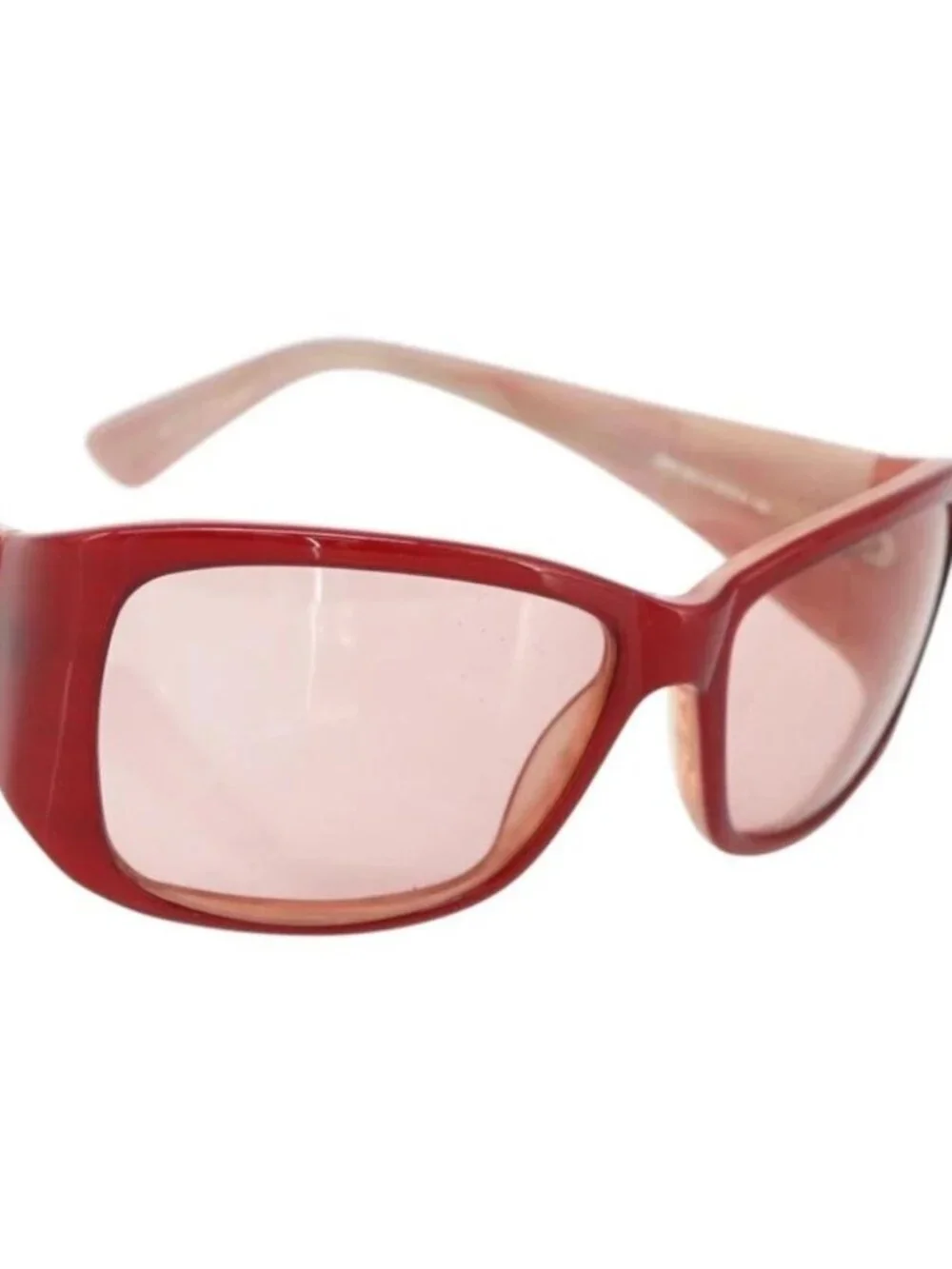 CHANEL Sunglasses plastic Red CC Auth 179323A